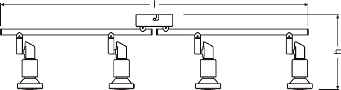 540583 REGLETA LED 4 FOCOS 2,6W NIQUEL 2700K OSRAM