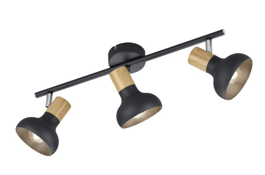 R81523032 REGLETA 3 FOCOS 3xE14 NEGRA LATIKA TRIO