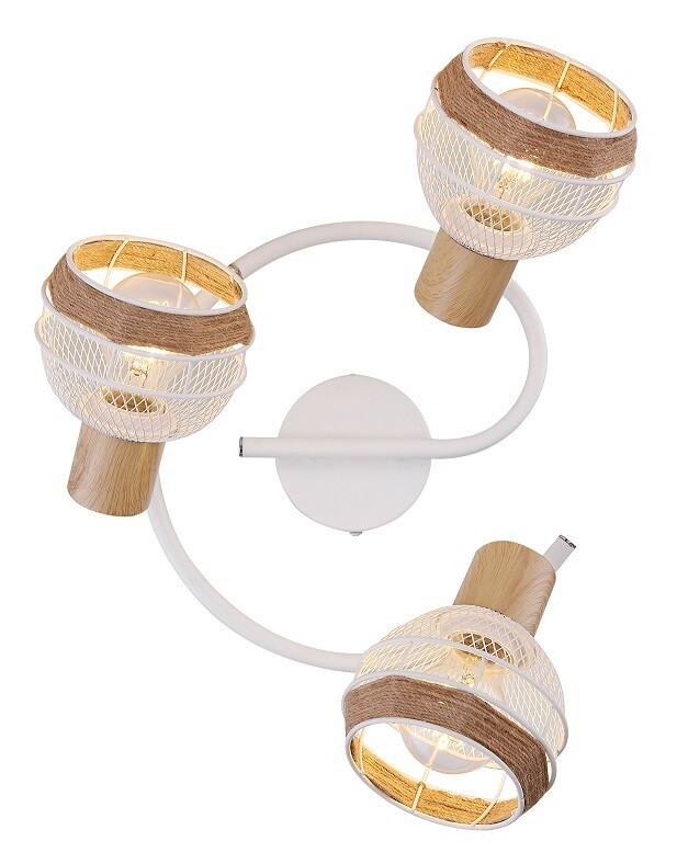 54021-3 REGLETA 3 FOCOS BLANCO ARENA 3xE27 40W 230V WIDY GLOBO