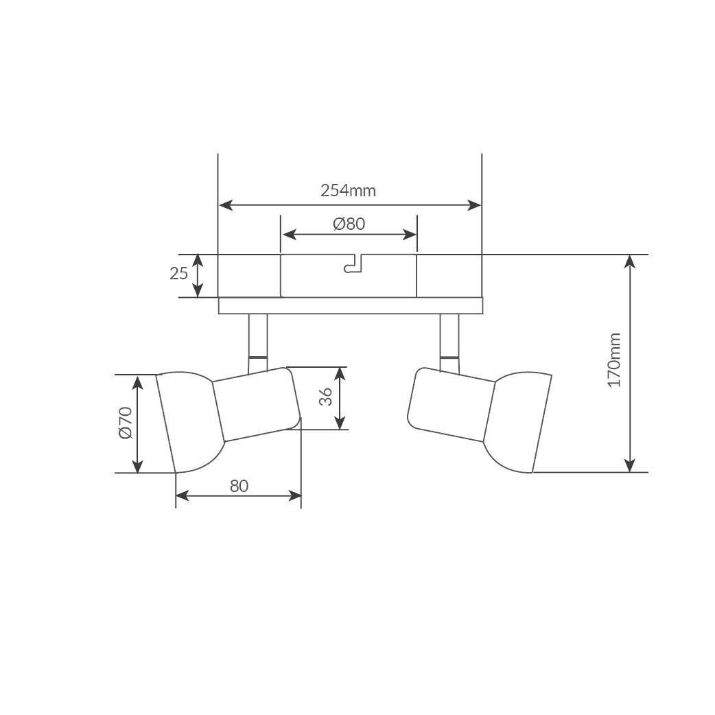 202000034 FOCO TECHO 2xGU10 BLANCO KAITOLA GSC