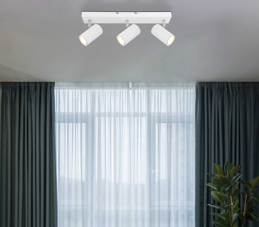 57911-3W REGLETA METAL BLANCO 3XGU10 25W ROBBY GLOBO