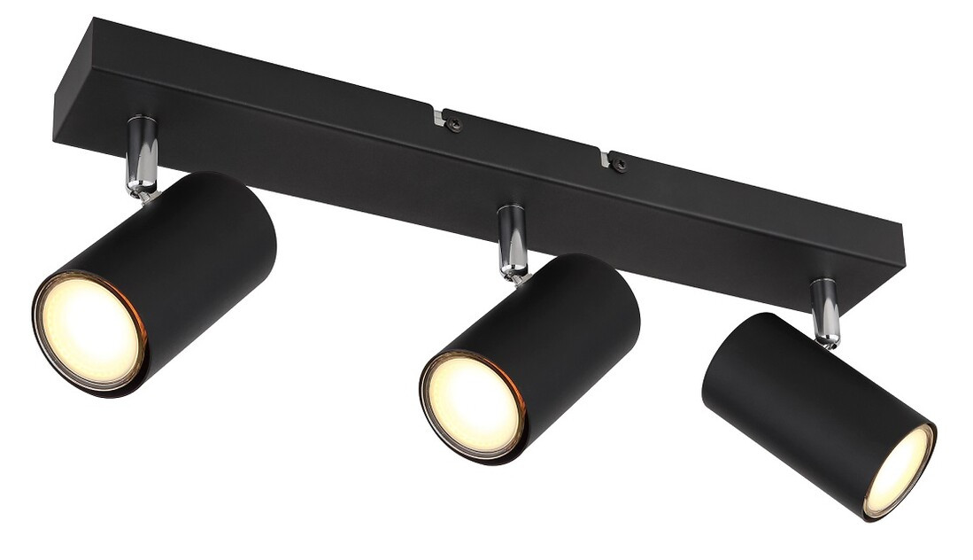 57911-3B REGLETA 3 FOCOS 3xGU10 35W 230V NEGRO ROBBY GLOBO