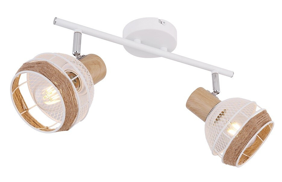 54021-2 REGLETA 2 FOCOS BLANCO ARENA 2xE27 40W 230V WIDY GLOBO