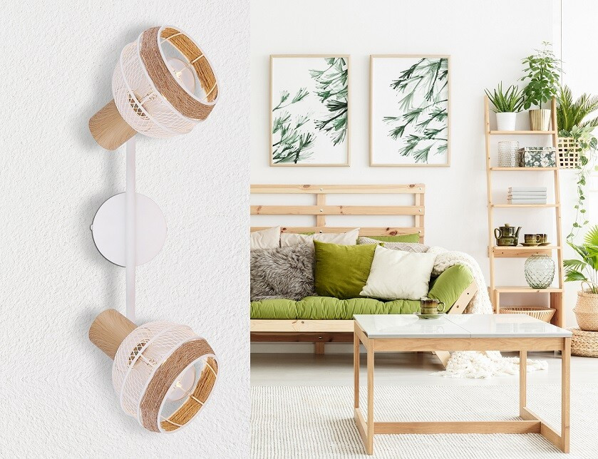 54021-2 REGLETA 2 FOCOS BLANCO ARENA 2xE27 40W 230V WIDY GLOBO