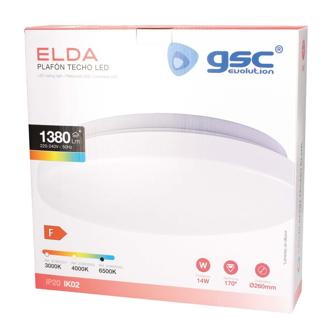 203605043 PLAFON LED REDONDO ELDA 14W BLANCO 6500K GSC