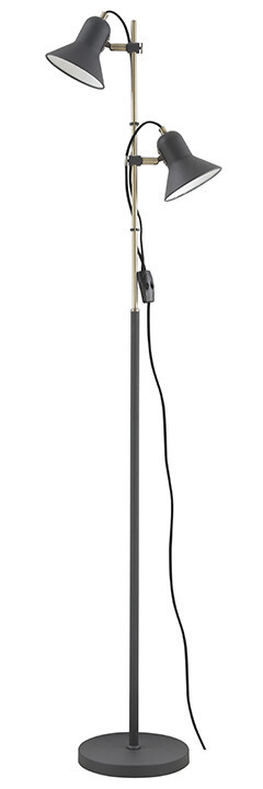 1950911-N LAMPARA DE PIE NEGRA BOSTON 2xE27 F-BRG