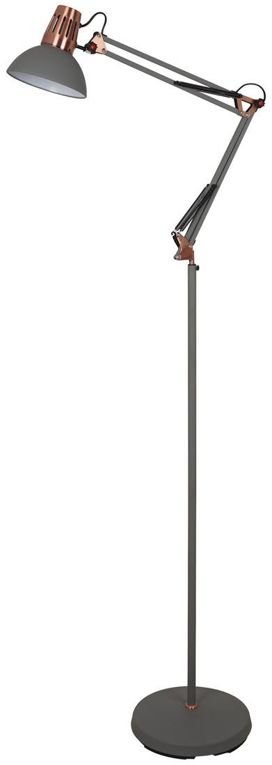 21647 LAMPARA DE PIE TIPO FLEXO GRIS E27 GABON