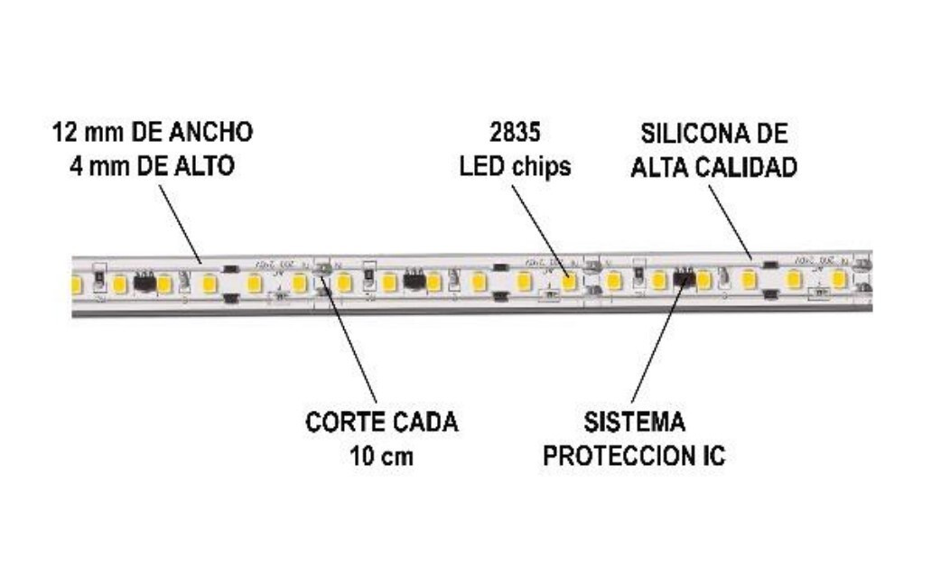 2400272 1m TIRA LED FLEXIBLE PROFESIONAL 15W 3000K 230V F-BRIGHT