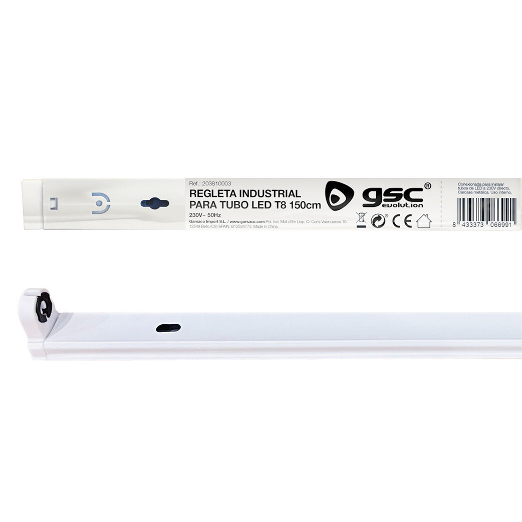 203810003 REGLETA INDUSTRIAL LED SIMPLE T8 150 cm GSC