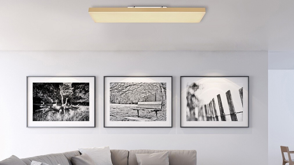 41594D4M PANEL LED CON MANDO 24W 230V 2860Lm CCT 800x200x75mm MARRON DORO GLOBO