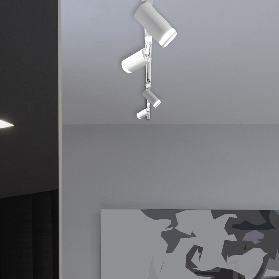 10486 FOCO CARRIL MONOFASICO ALUMINIO NEGRO GU10 40W DIVO JUERIC