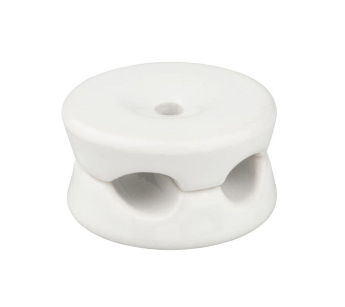 1400431 5UD SUJETACABLES DOBLE DE PORCELANA BLANCO 31x18mm ELECTROBILSA