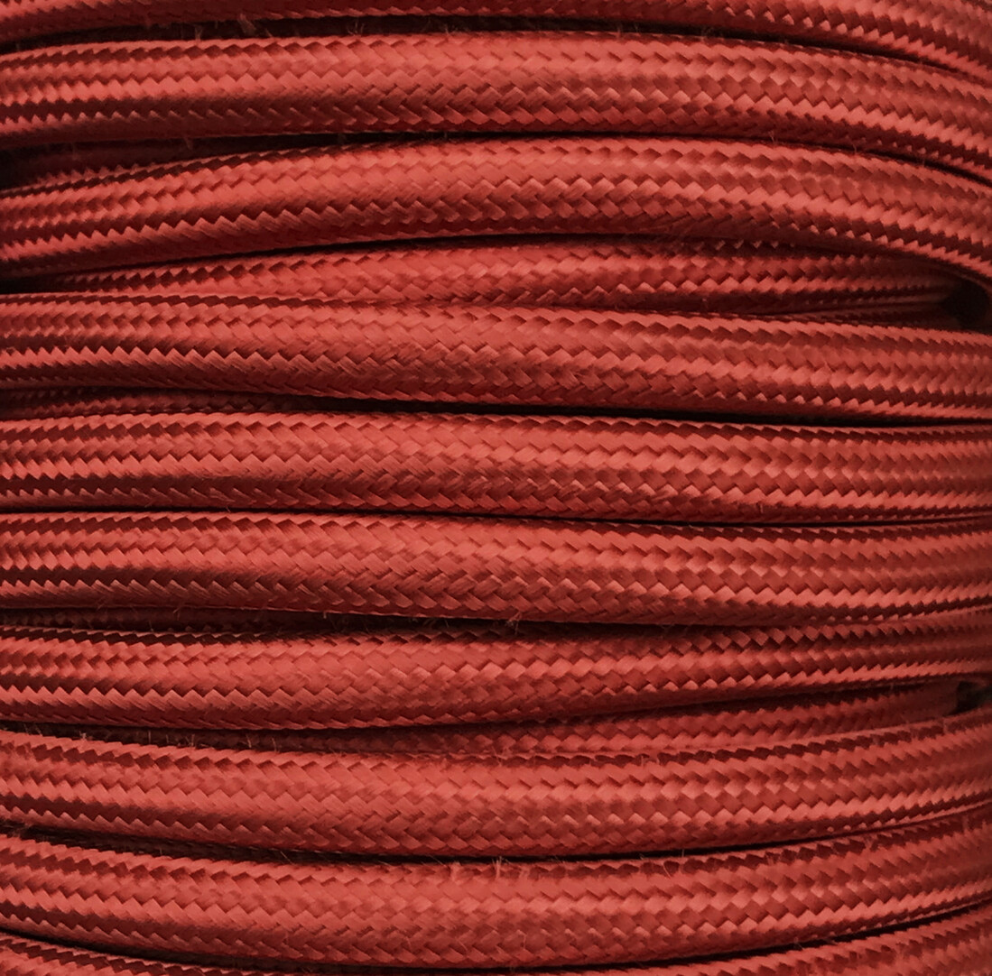 CIR62CTS26 15 MTS CÂBLE TEXTILE LISSE MARRON BRILLANT