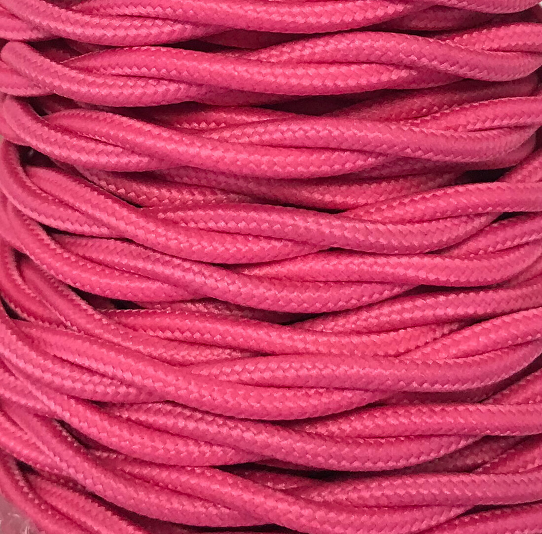 CABEXT2P08 Câble TEXTILE TISSÉ 15m ROSE