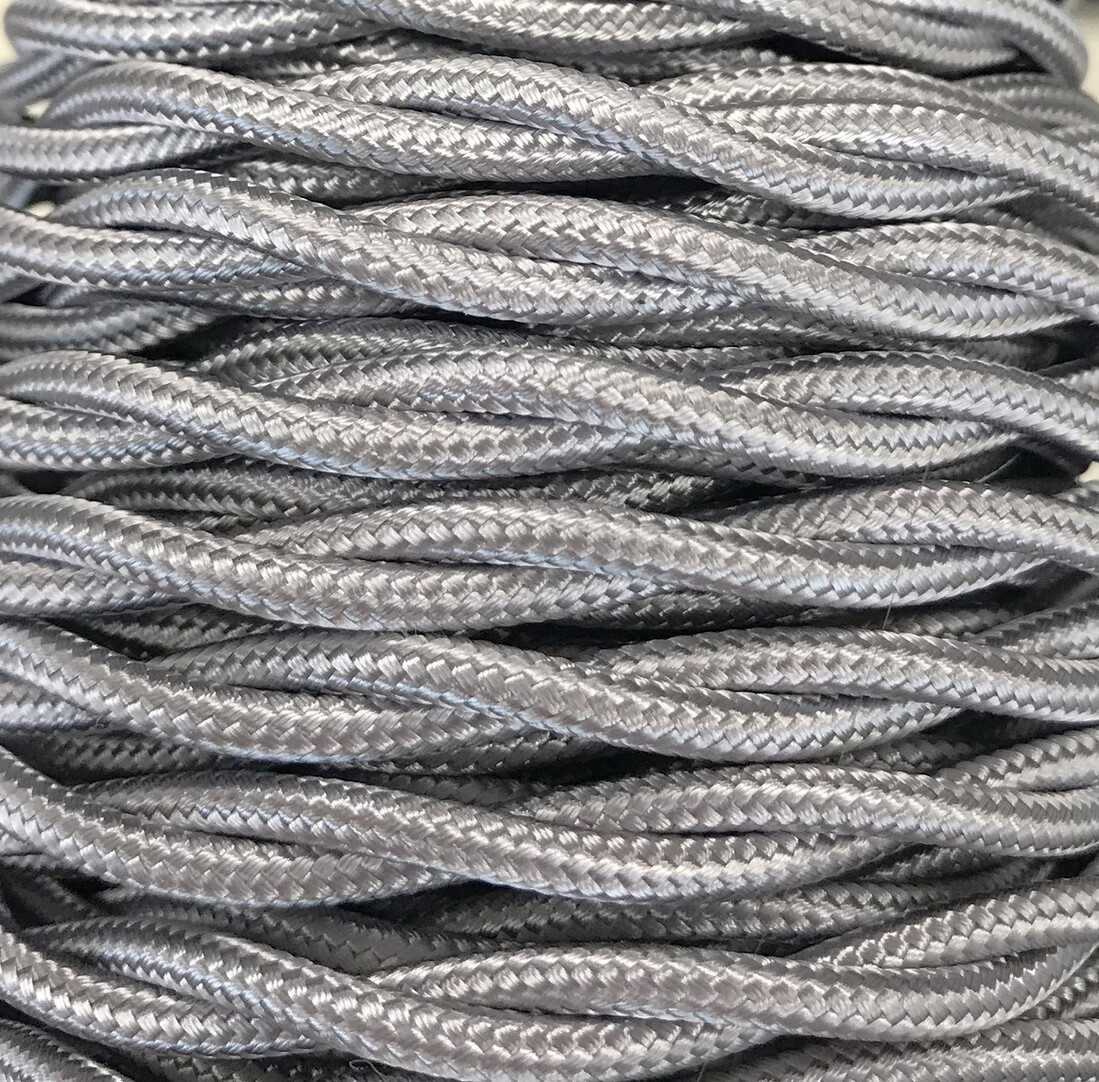 CABEXT2R13 5m SILVER BRAIDE TEXTILE CABLE