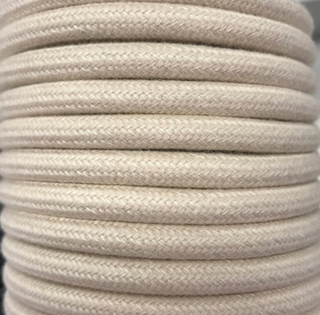 CIR62AL02 25m TEXTILE CABLE BEIGE PLAIN COTTON BEIGE