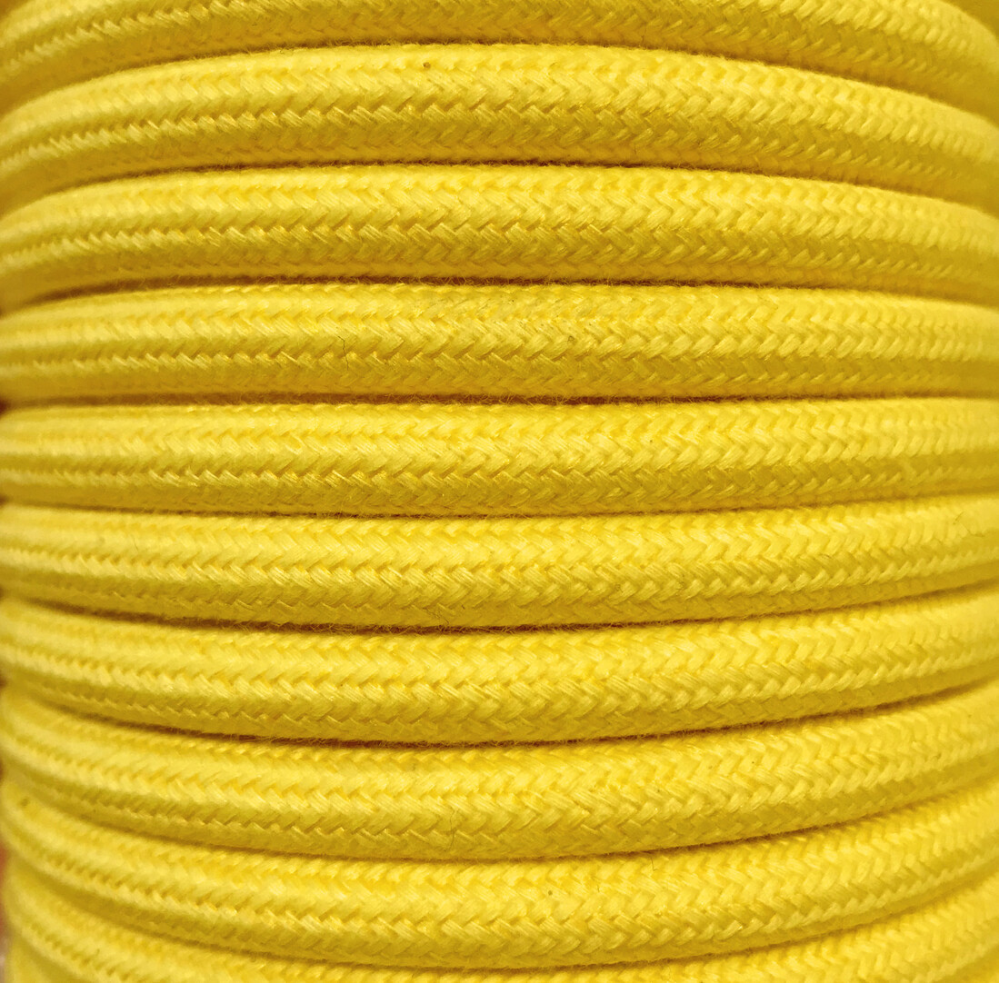 CIR62AL04 25m YELLOW YELLOW PLAIN COTTON TEXTILE CABLE