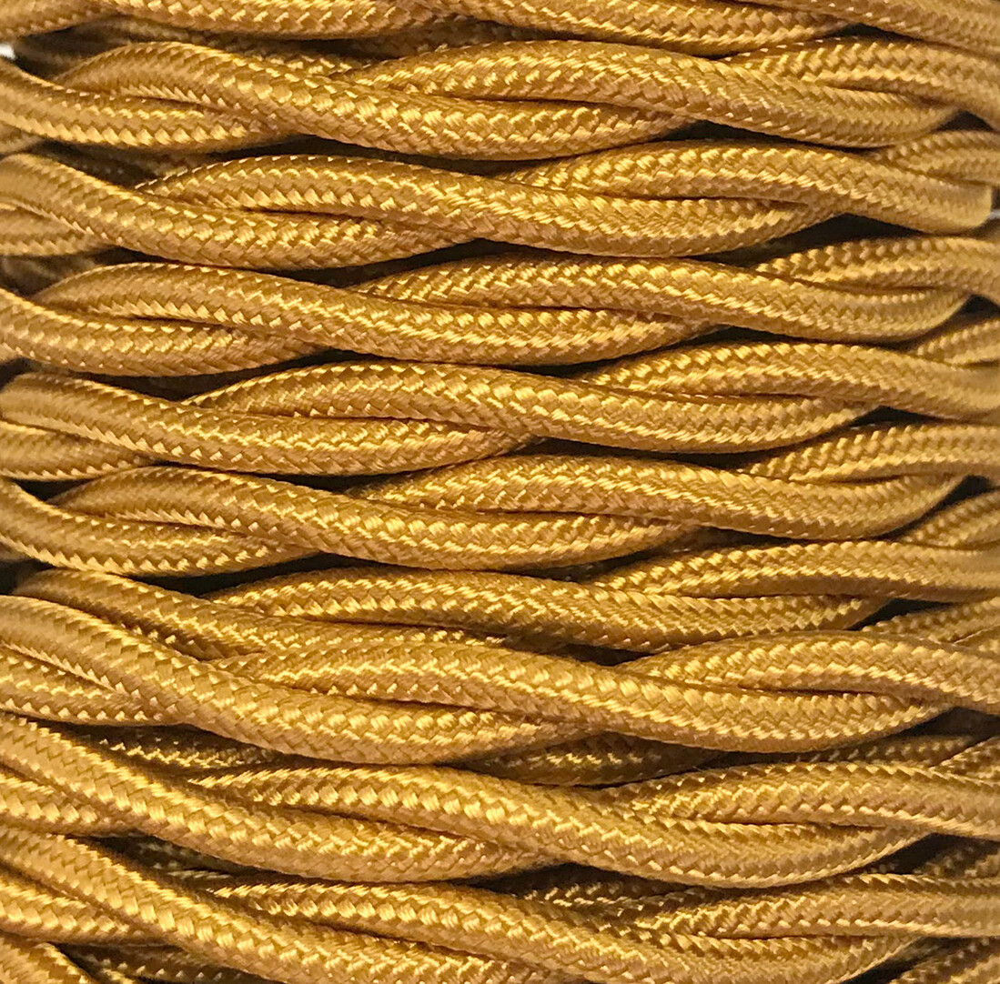 CABEXT2R05 25m TEXTILE CABLE BRAIDED GOLD PLATED