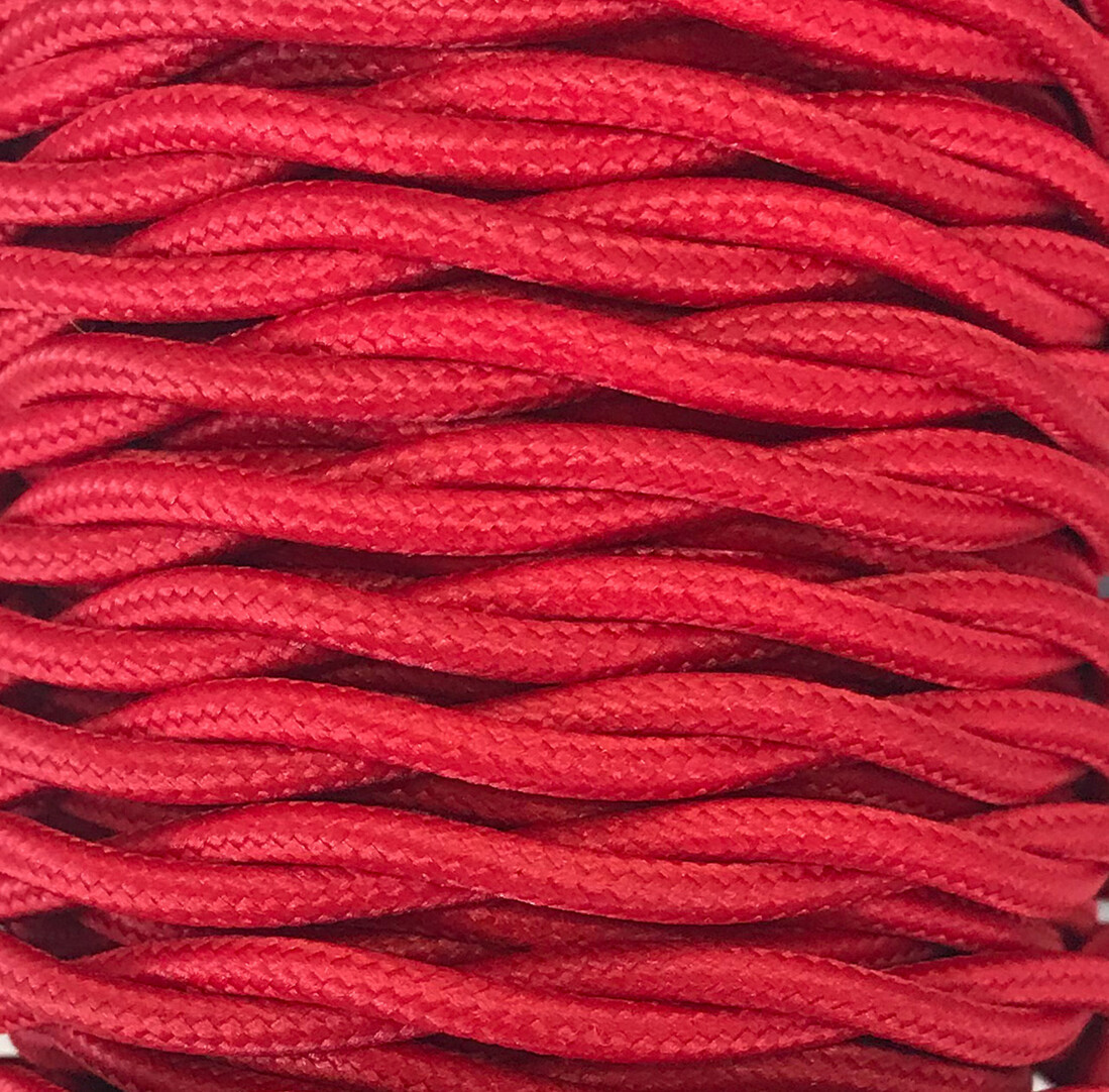CABEXT2P18 5m RED BRAIDE TEXTILE CABLE