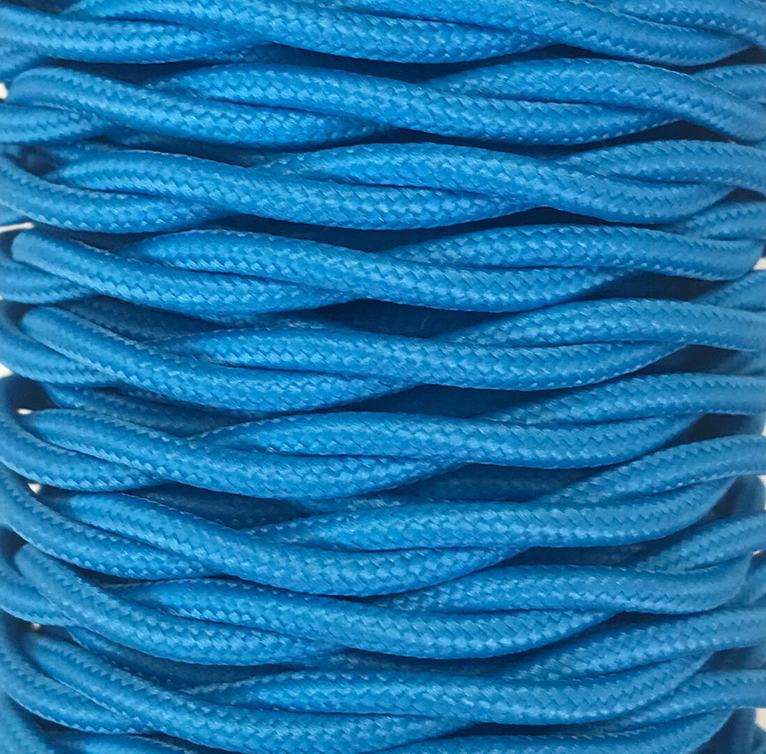 CABEXT2P04 5m CABLE TEXTIL TRENZADO AZUL TURQUESA