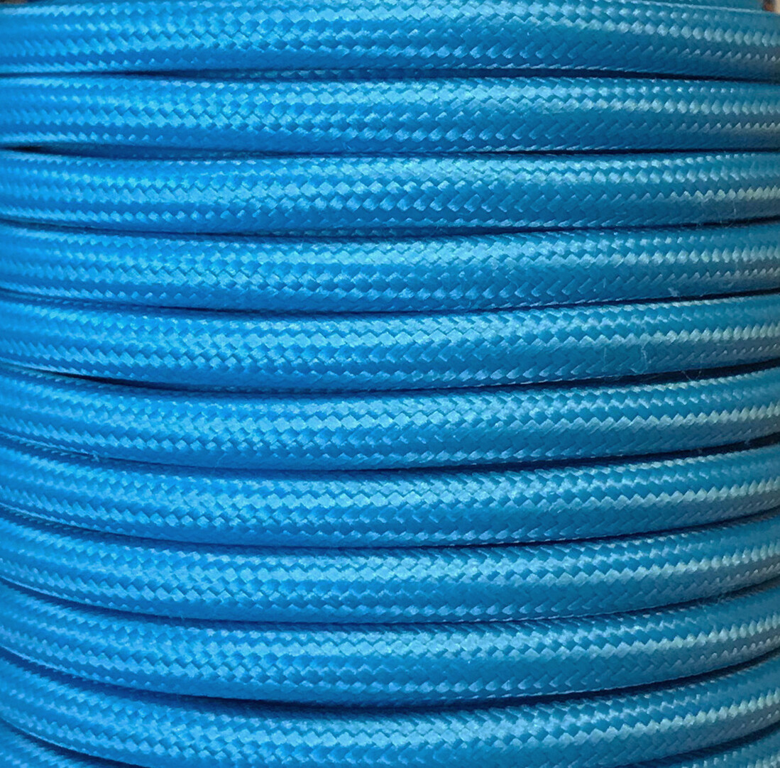 CIR62CM15 25 MTS CABLE TEXTIL LISO AZUL CELESTE MA
