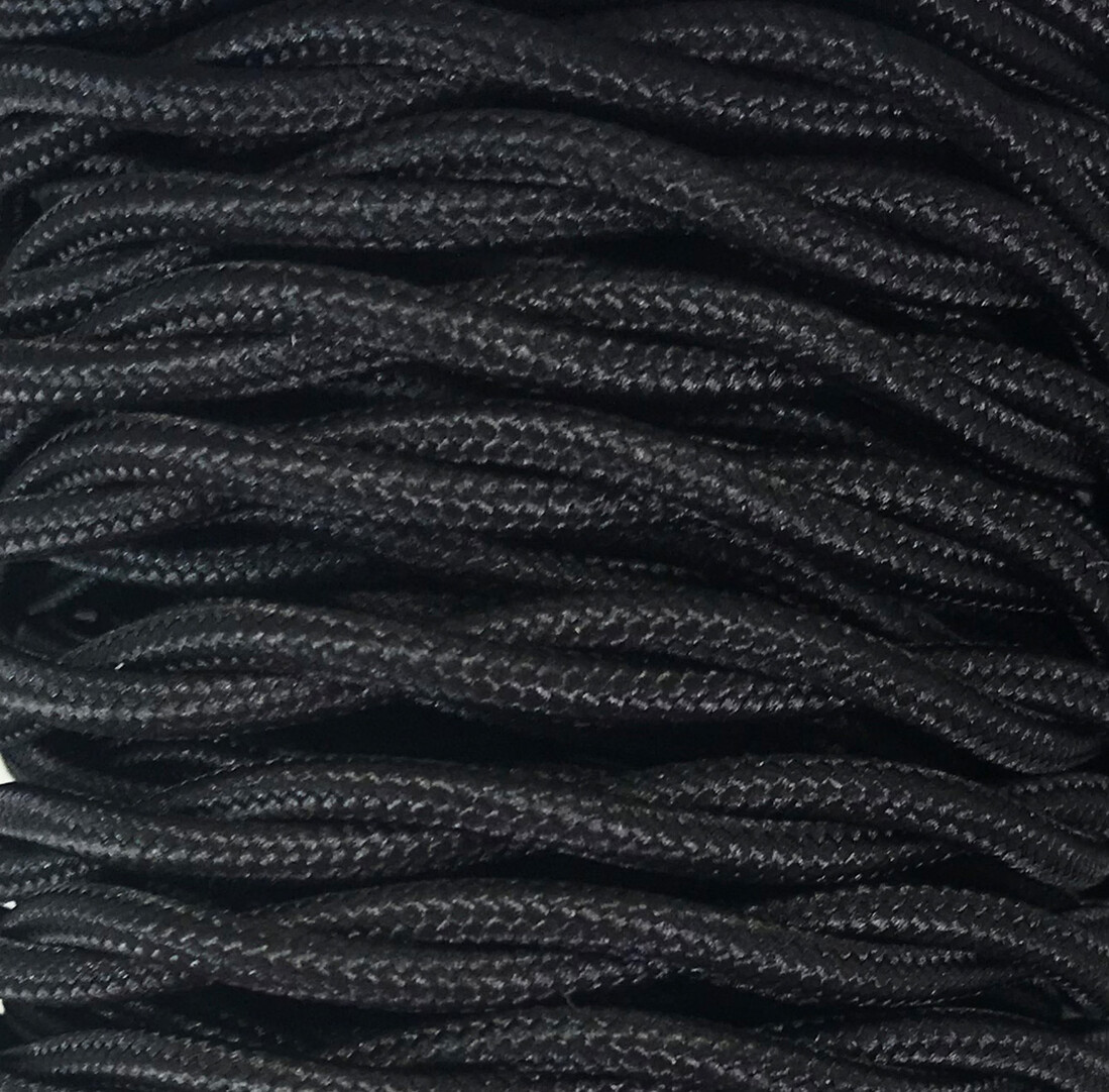 CABEXT2P19 5m BLACK BRAIDE TEXTILE CABLE