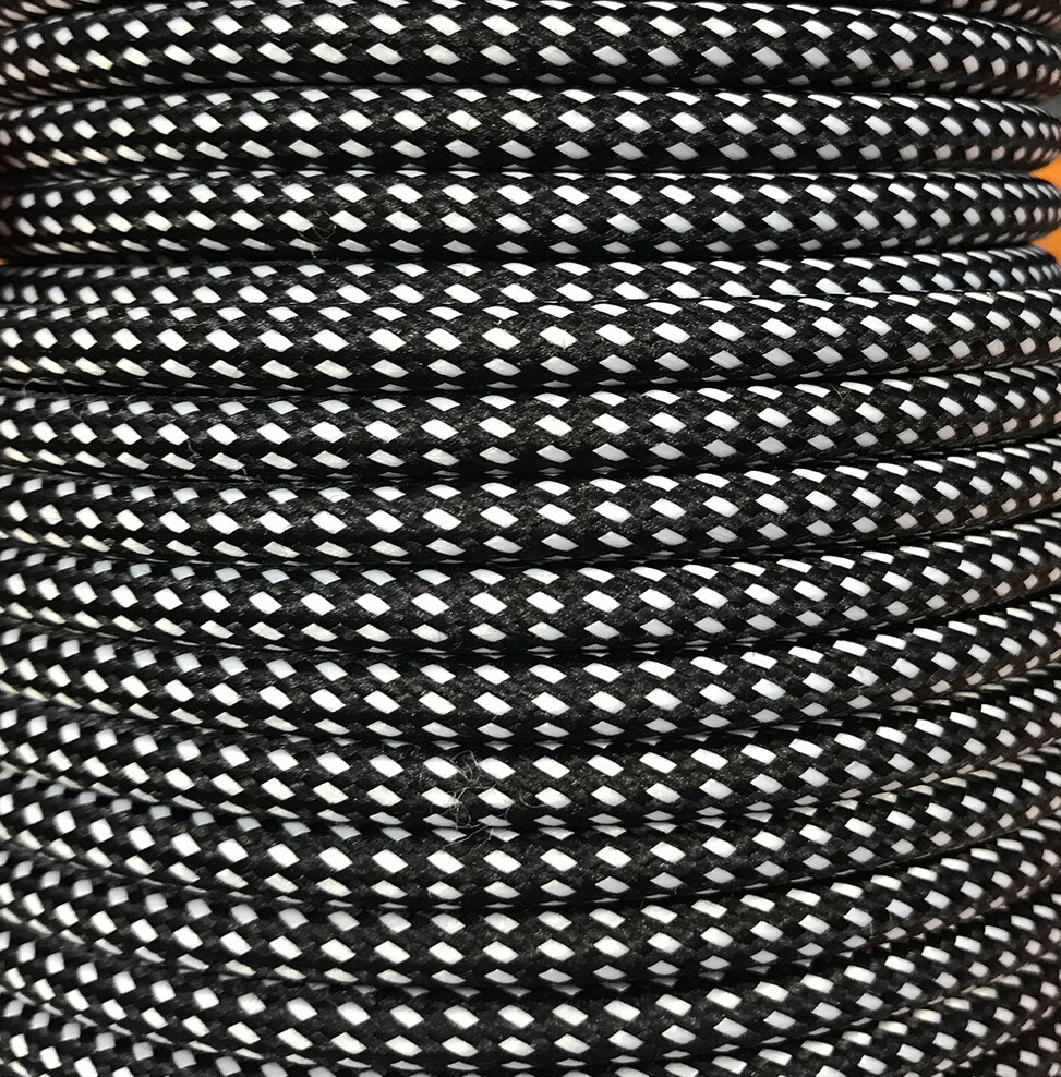 CIR62CM13/01 25 MTS CABLE TEXTIL DUERO NEGRO/BLANC