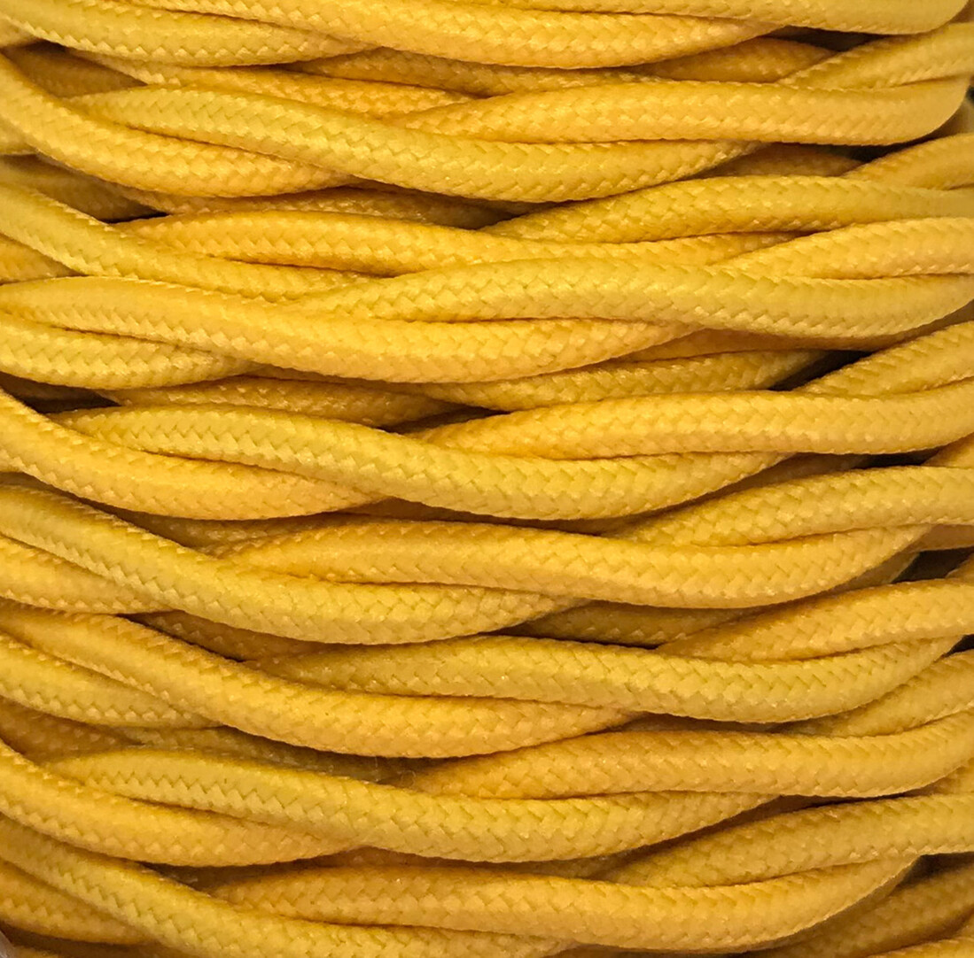 CABEXT2P12 5m YELLOW TWISTED TEXTILE CABLE