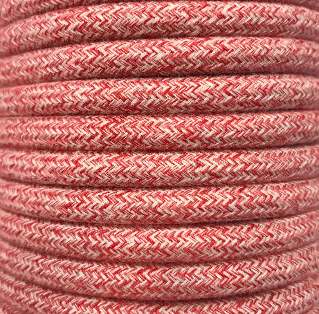 CIR62BA05 5m CABLE TEXTIL BATIDO ROJO ALGODON