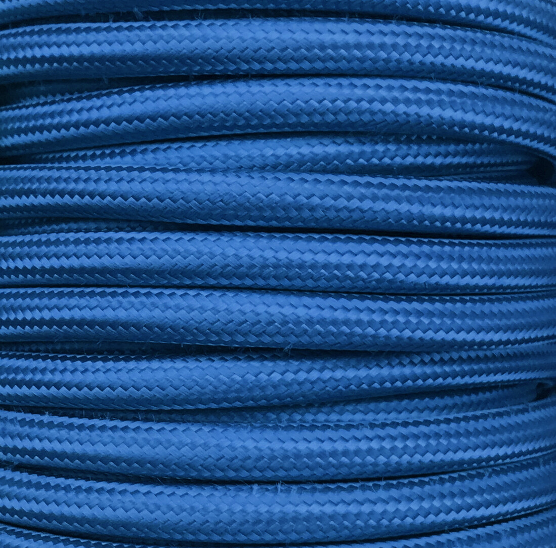 CIR62CM16 25m CABLE TEXTILE BLEU LISSE KLEIN MATTE