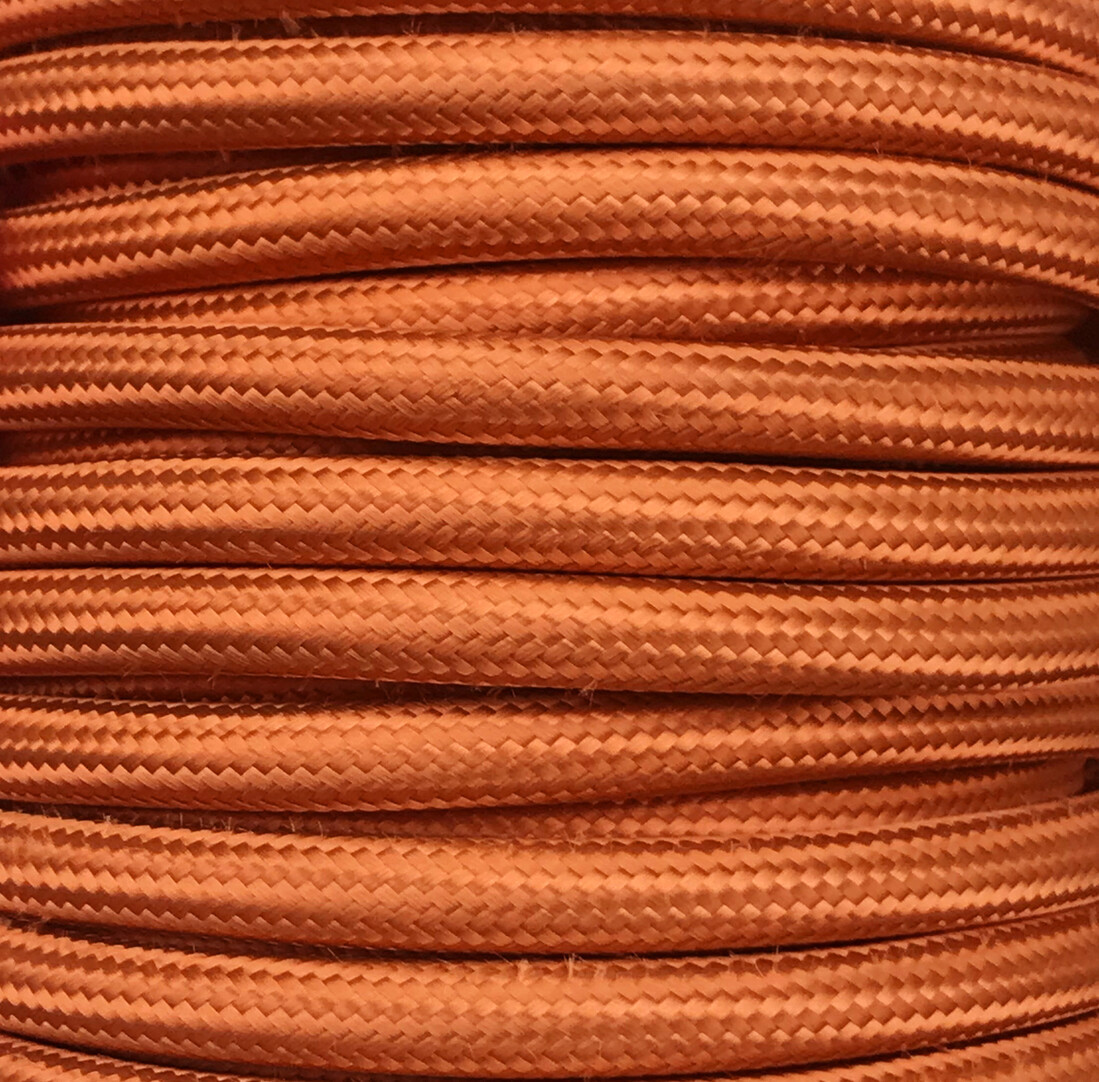 CIR62CTS20 25m CABLE TEXTILE LISSE CUIVRE BRILLANT