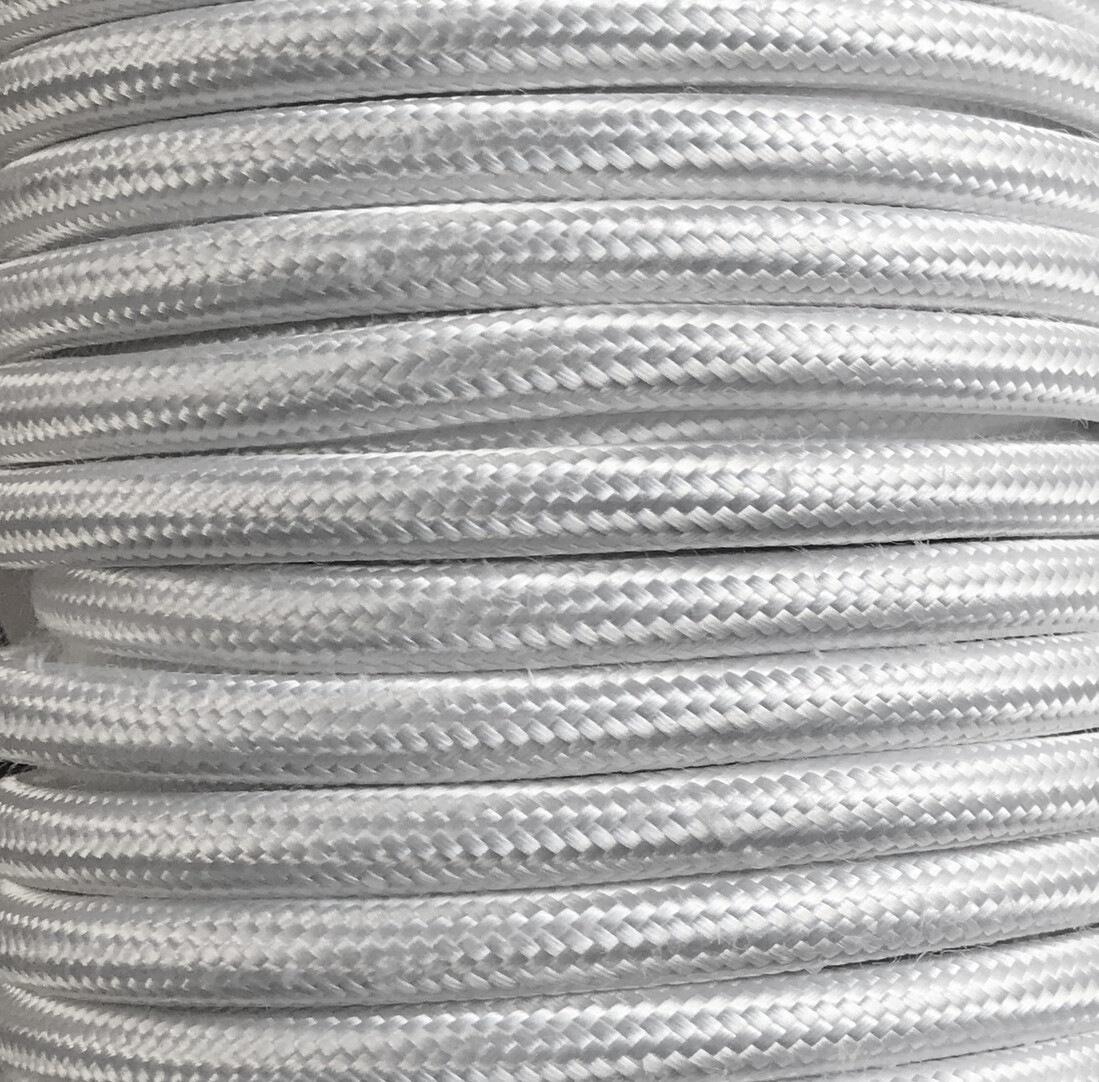 CIR62CTS73 5 MTS CABLE TEXTIL LISO BLANCO BRILLO
