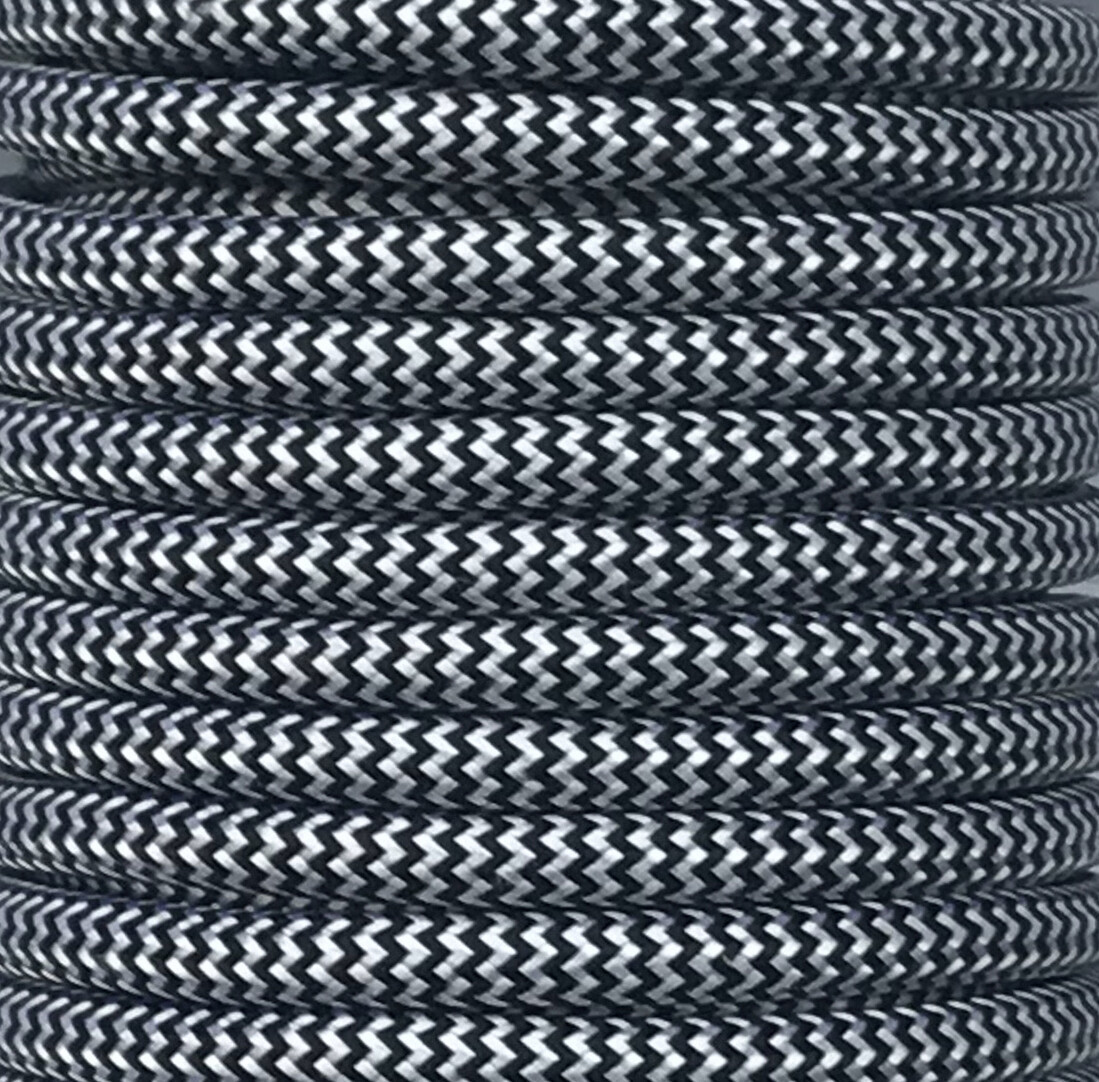 CIR62CTS73/56 5m TEXTILE CABLE ZIGZAG BLACK/BLAZE BLACK/BLANE