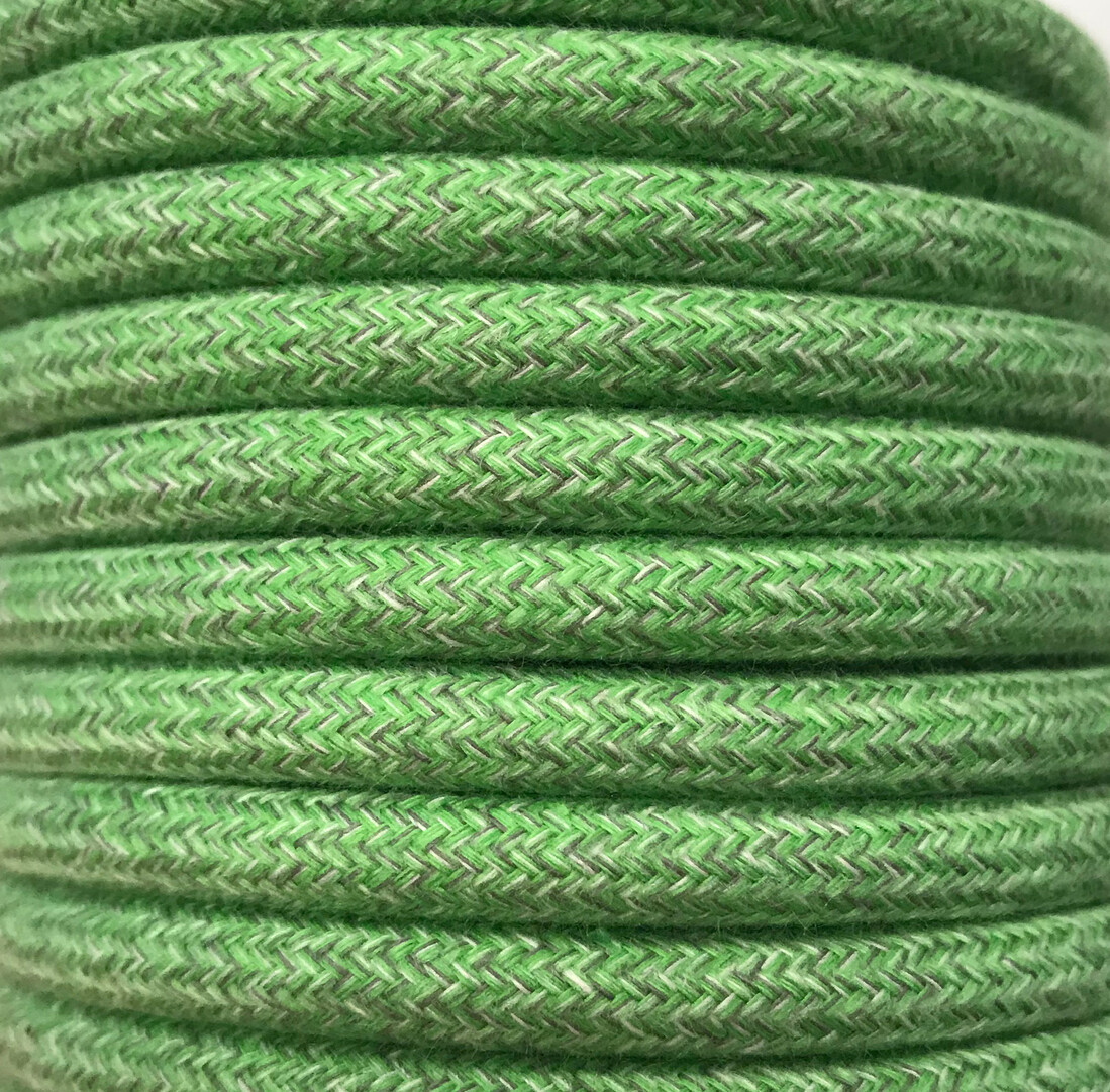 CIR62BA02 5m CABLE TEXTIL BATIDO VERDE ALGODON