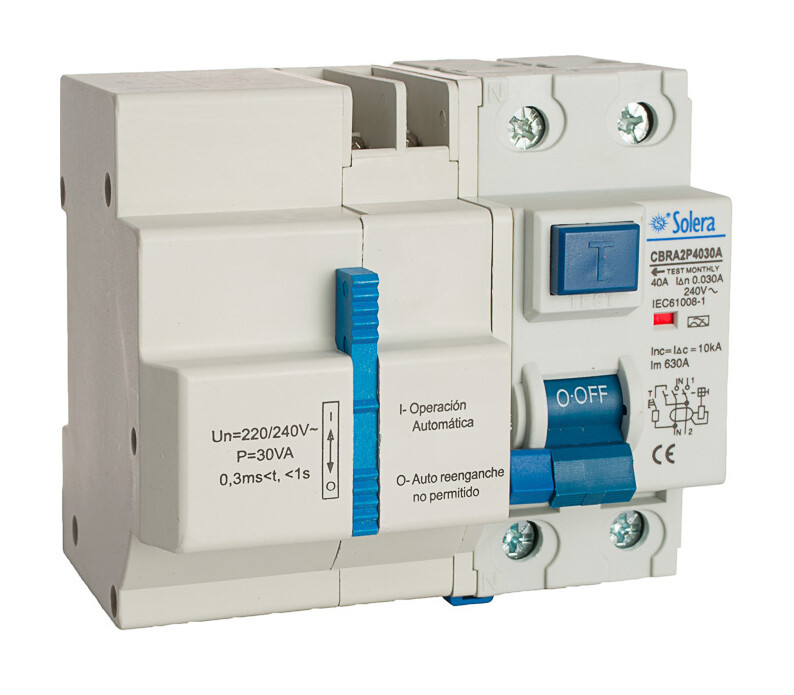 CBRA2P4030A DIFERENCIAL CON REARME 2P 40A 30mA CLASE A SOLERA