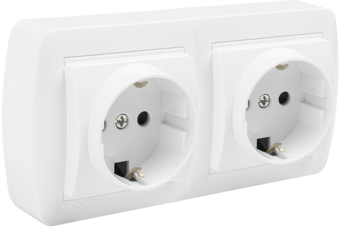 MUR66U BASE DOBLE SCHUKO 2P+T BLANCA SERIE MURAL
