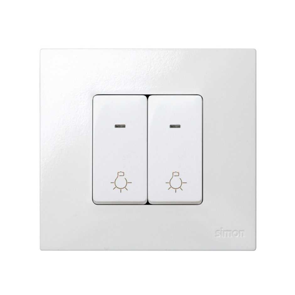 27161-64 PULSADOR LUZ/LUM. BL. NIEVE