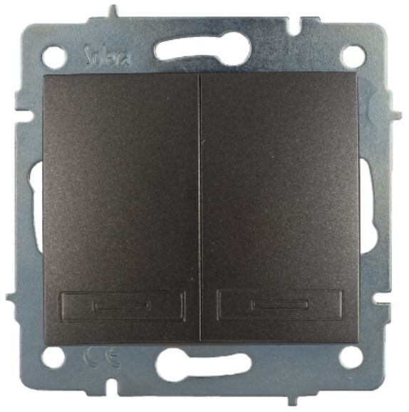 ERP12NGQC DOBLE INTERRUPTOR-CONMUTADOR GRAFITO SERIE EUROPA SOLERA