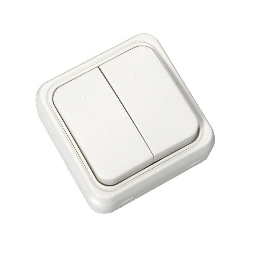 20300052 INTERRUPTOR DOBLE BLANCO NIEVE SERIE KRISTAL FONTINI