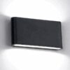 Aplique aluminio LED 2x6W IP65 color negro
