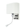 APLIQUE PARED E27 - LUZ LECTURA - USB A+C