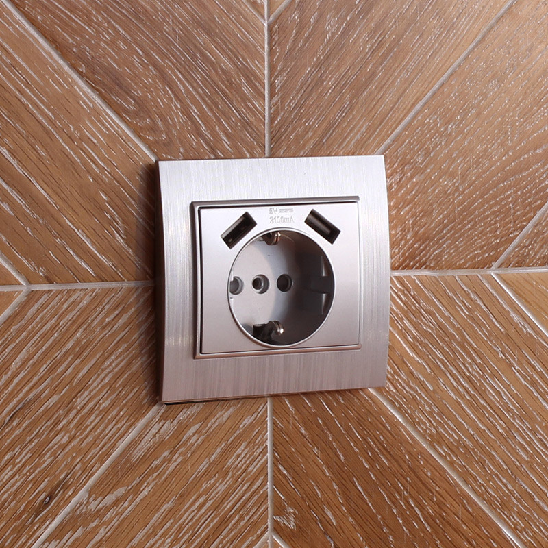 Base enchufe schuko con USB doble serie PC - Image 5