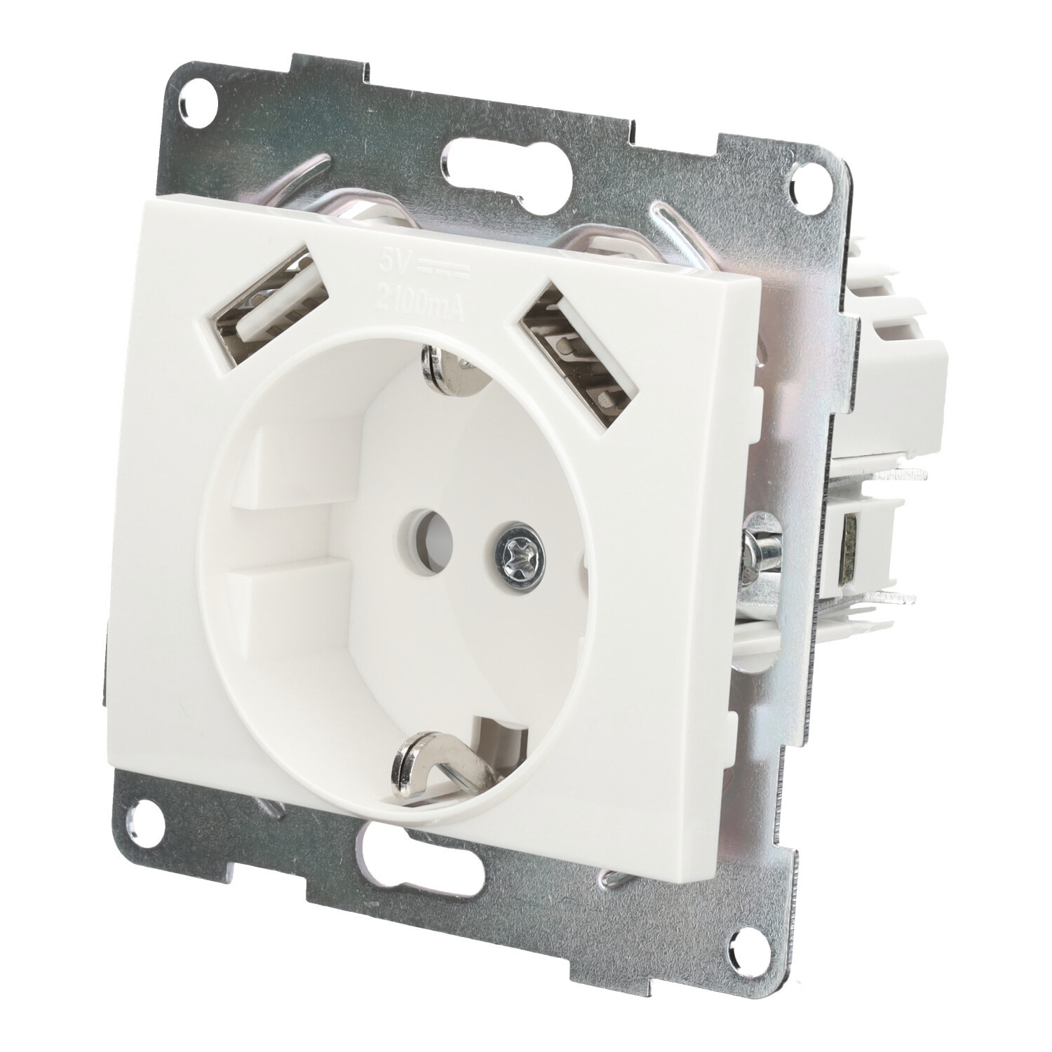 Base enchufe schuko con USB doble serie PC