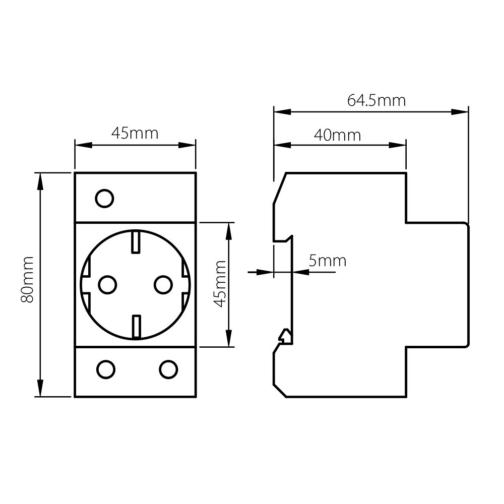 Base enchufe schuko 16A para cuadro eléctrico - Imagen 4