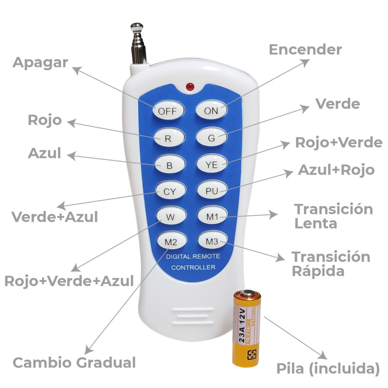 Luz de piscina PAR56 18W RGB con mando a distancia - Imagen 3