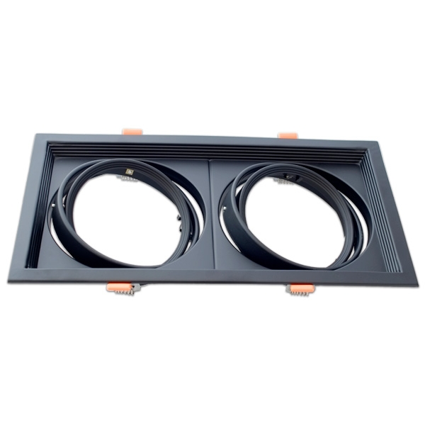 Marco orientable doble para AR111 color negro