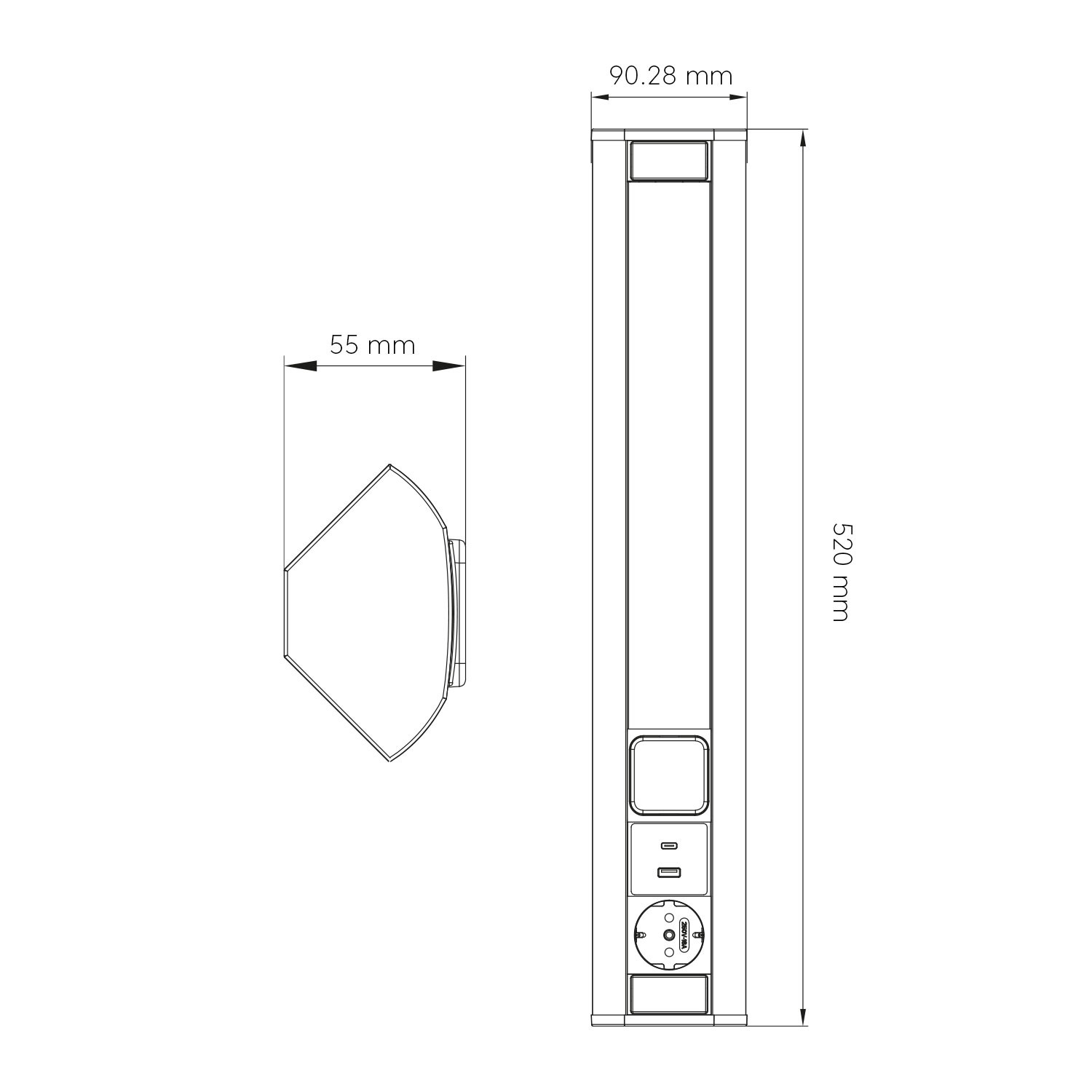 Regleta LED bajo mueble 9W toma Schuko & USB A+C - blanco/gris - Image 5