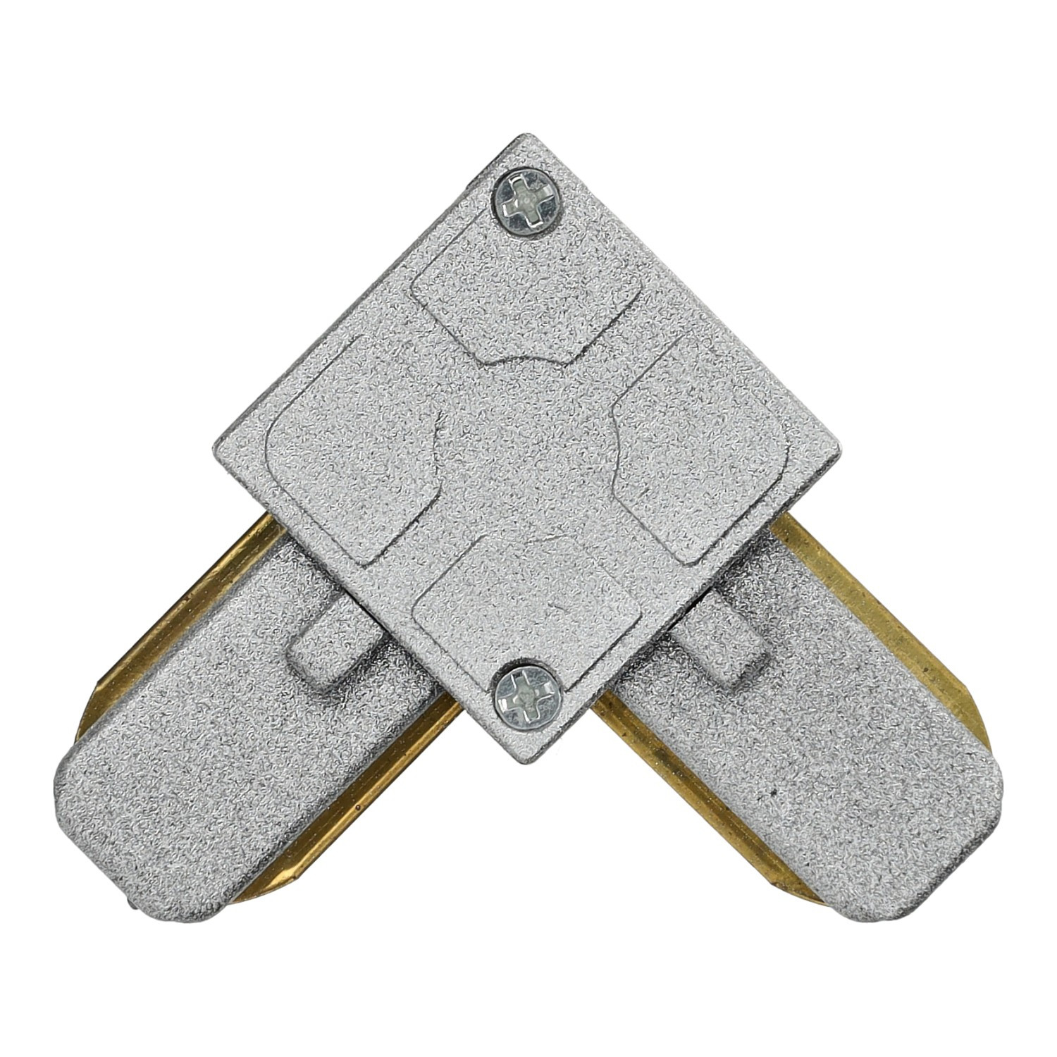 Unión carril curva ensamblable plata